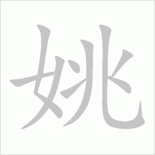 姚字动态笔顺演示