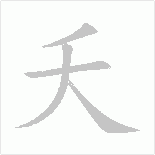 夭字动态笔顺演示