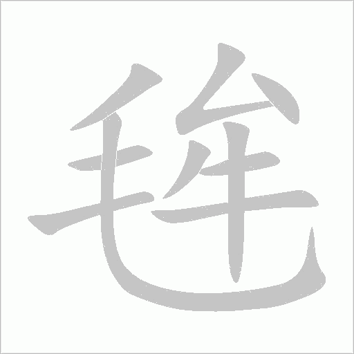 毪字动态笔顺演示