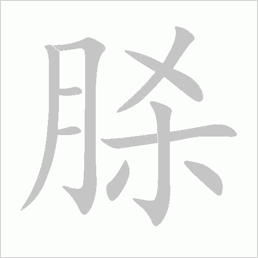 脎字动态笔顺演示