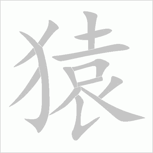 猿字动态笔顺演示