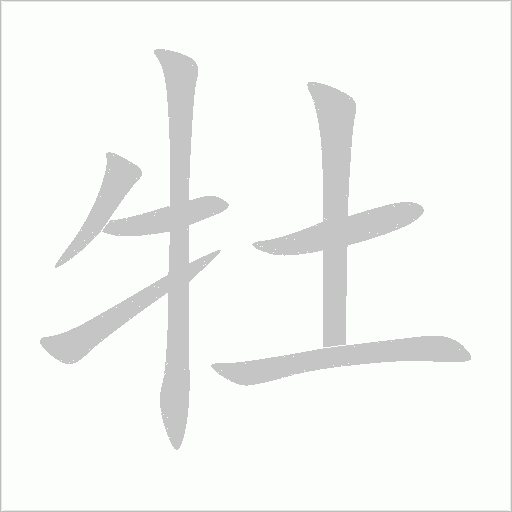 牡字动态笔顺演示