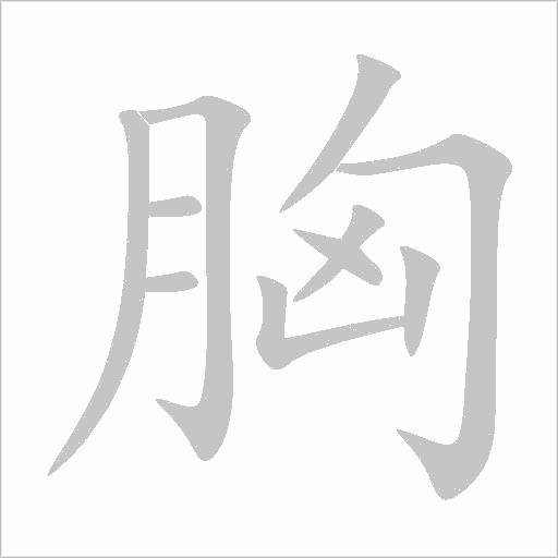 胸字动态笔顺演示