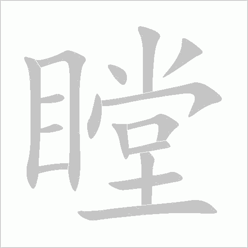 瞠字动态笔顺演示
