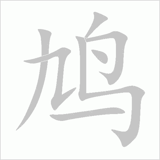 鸠字动态笔顺演示