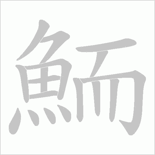 鮞字动态笔顺演示