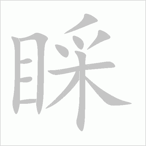 睬字动态笔顺演示