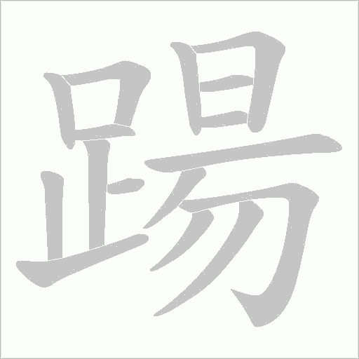 踼字动态笔顺演示
