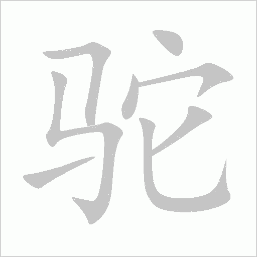 驼字动态笔顺演示
