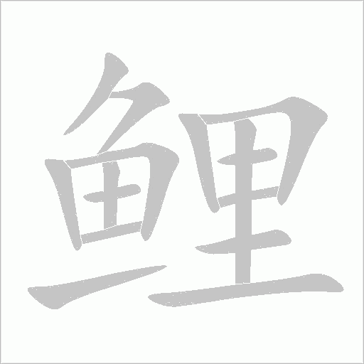 鲤字动态笔顺演示