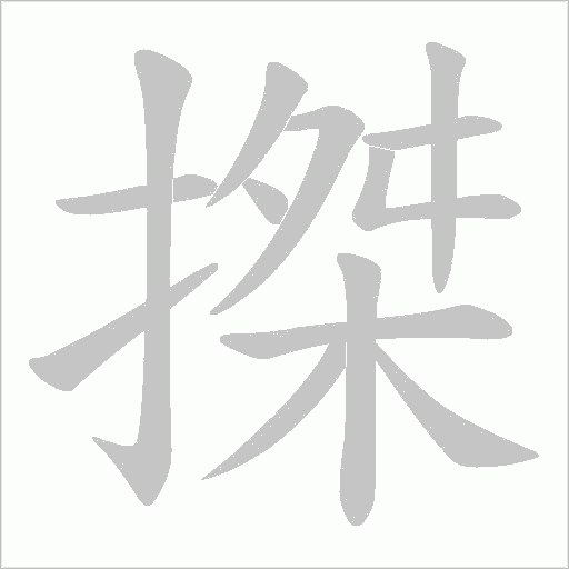 搩字动态笔顺演示