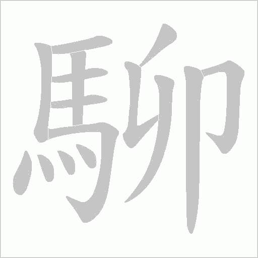 駠字动态笔顺演示
