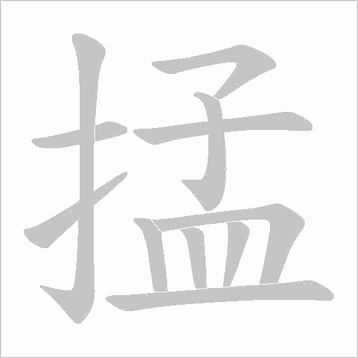 掹字动态笔顺演示