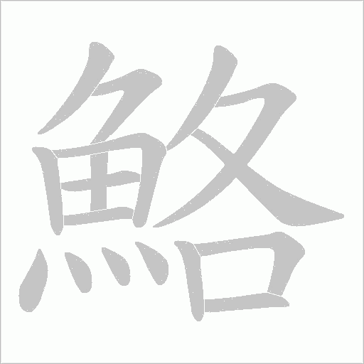 鮥字动态笔顺演示