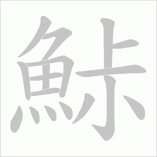鮛字动态笔顺演示