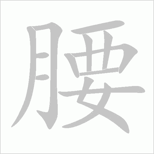 腰字动态笔顺演示