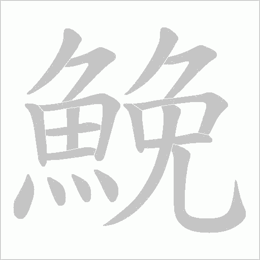 鮸字动态笔顺演示