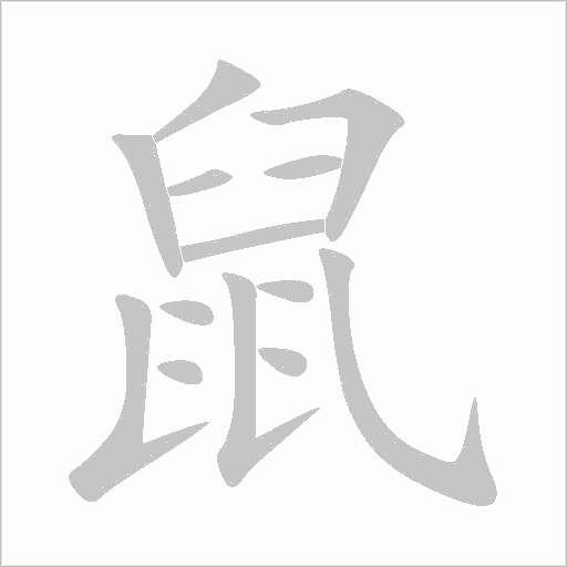 鼠字动态笔顺演示