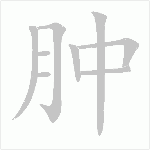 肿字动态笔顺演示