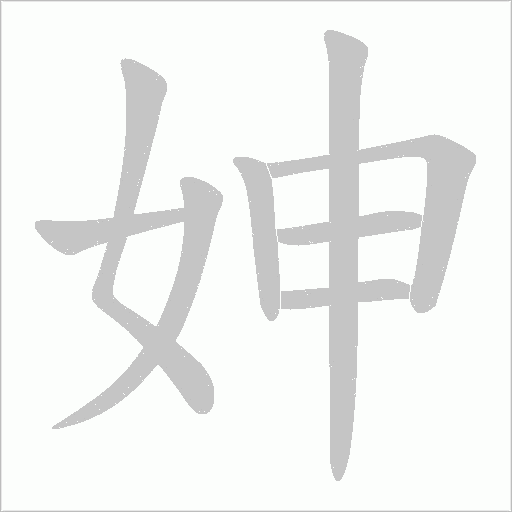 妽字动态笔顺演示