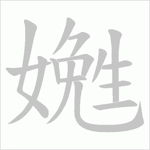 嬎字动态笔顺演示