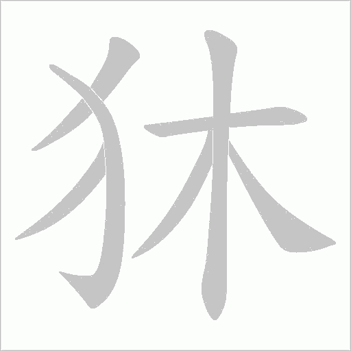 狇字动态笔顺演示