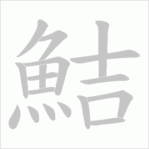 鮚字动态笔顺演示