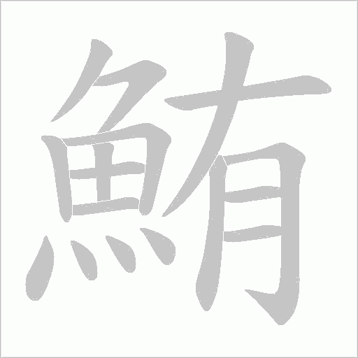 鮪字动态笔顺演示