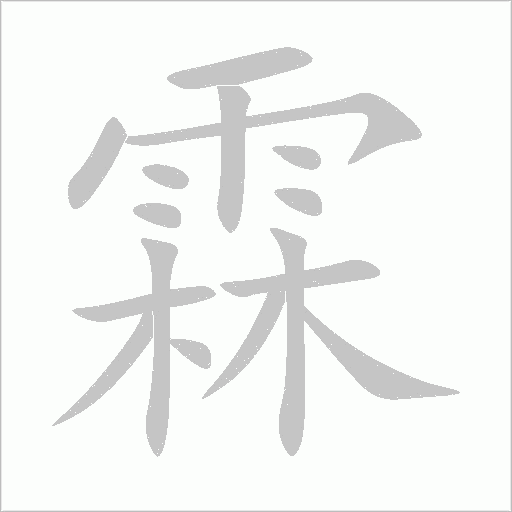 霖字动态笔顺演示