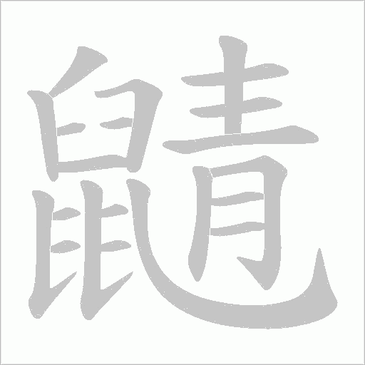 鼱字动态笔顺演示