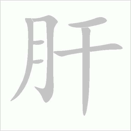 肝字动态笔顺演示