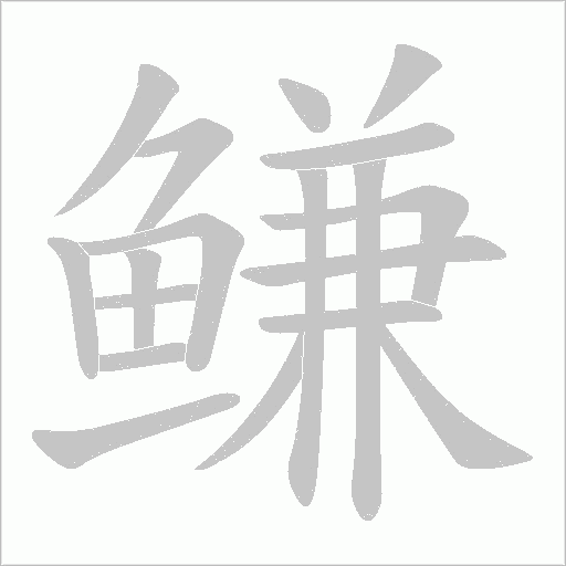 鳒字动态笔顺演示