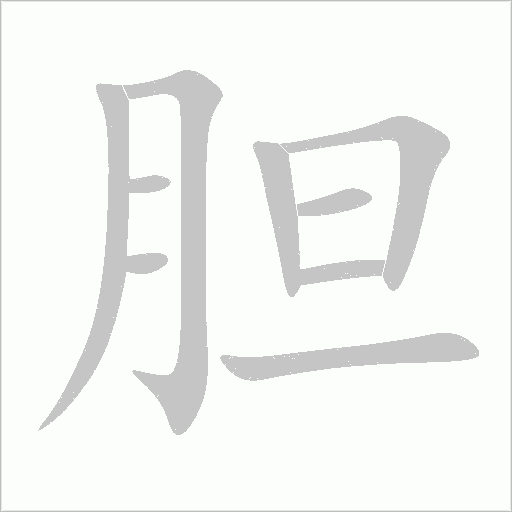 胆字动态笔顺演示