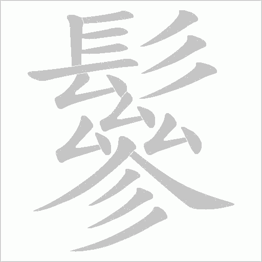 鬖字动态笔顺演示