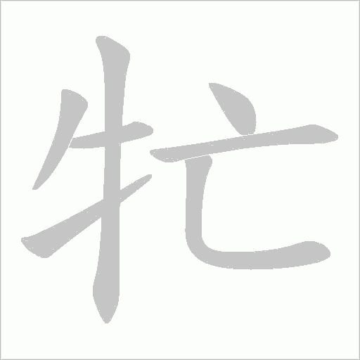牤字动态笔顺演示