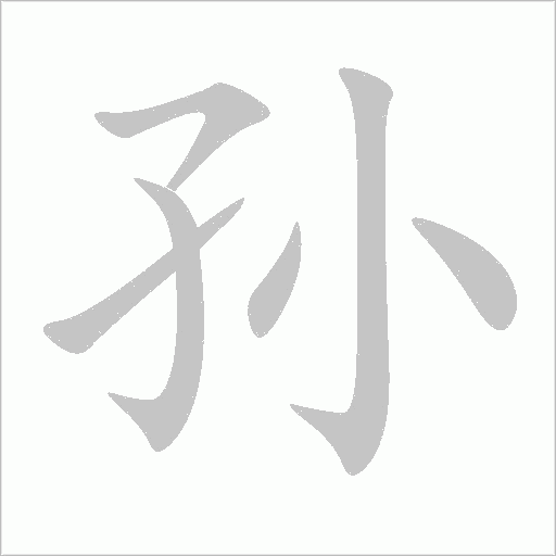 孙字动态笔顺演示