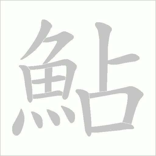 鮎字动态笔顺演示