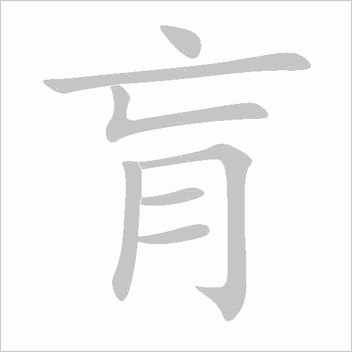 肓字动态笔顺演示