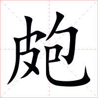 皰字字形图片