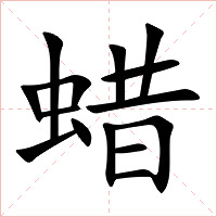 蜡字字形图片