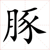豚字字形图片