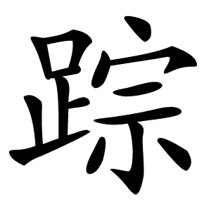 踪字字形图片