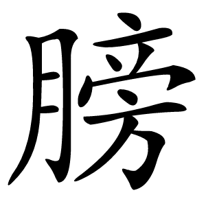 膀字字形图片