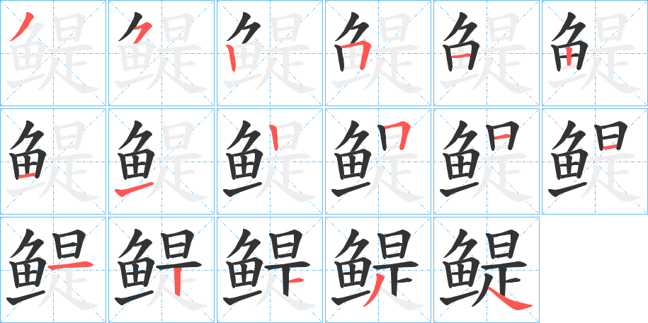 鳀字完整笔顺步骤图