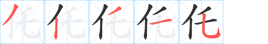 仛字笔顺步骤