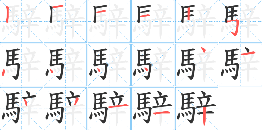 騂字笔顺步骤
