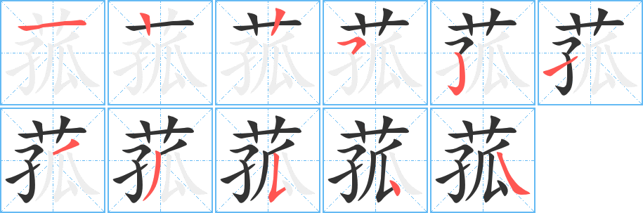 菰字完整笔顺步骤图