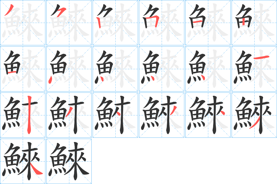 鯠字完整笔顺步骤图