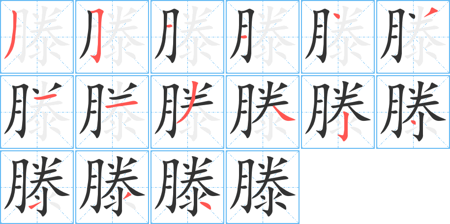 滕字完整笔顺步骤图