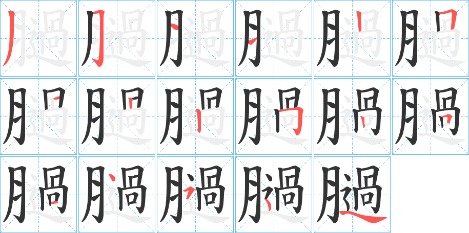 膼字笔顺步骤